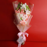 Pink Pastel Bouquet - Pink and White Gladiolus - TCS SentimentsExpress